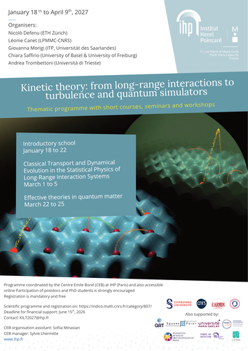 Kinetic theory: from long-range interactions to turbulence and quantum simulators, Paris